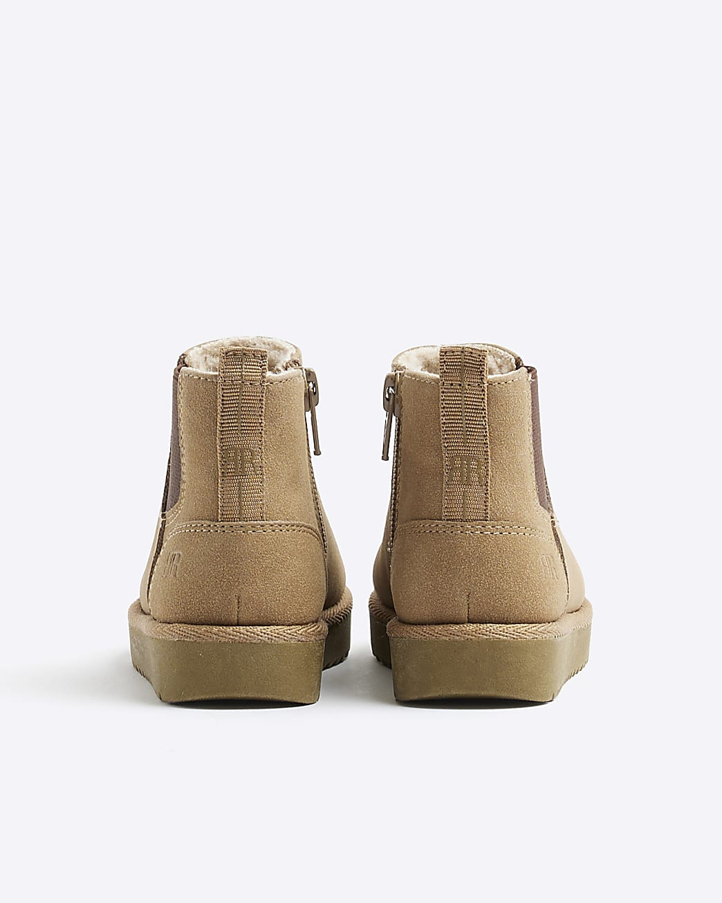 Mini boys Brown Suedette Faux Fur Lined Boots | River Island UK & IE