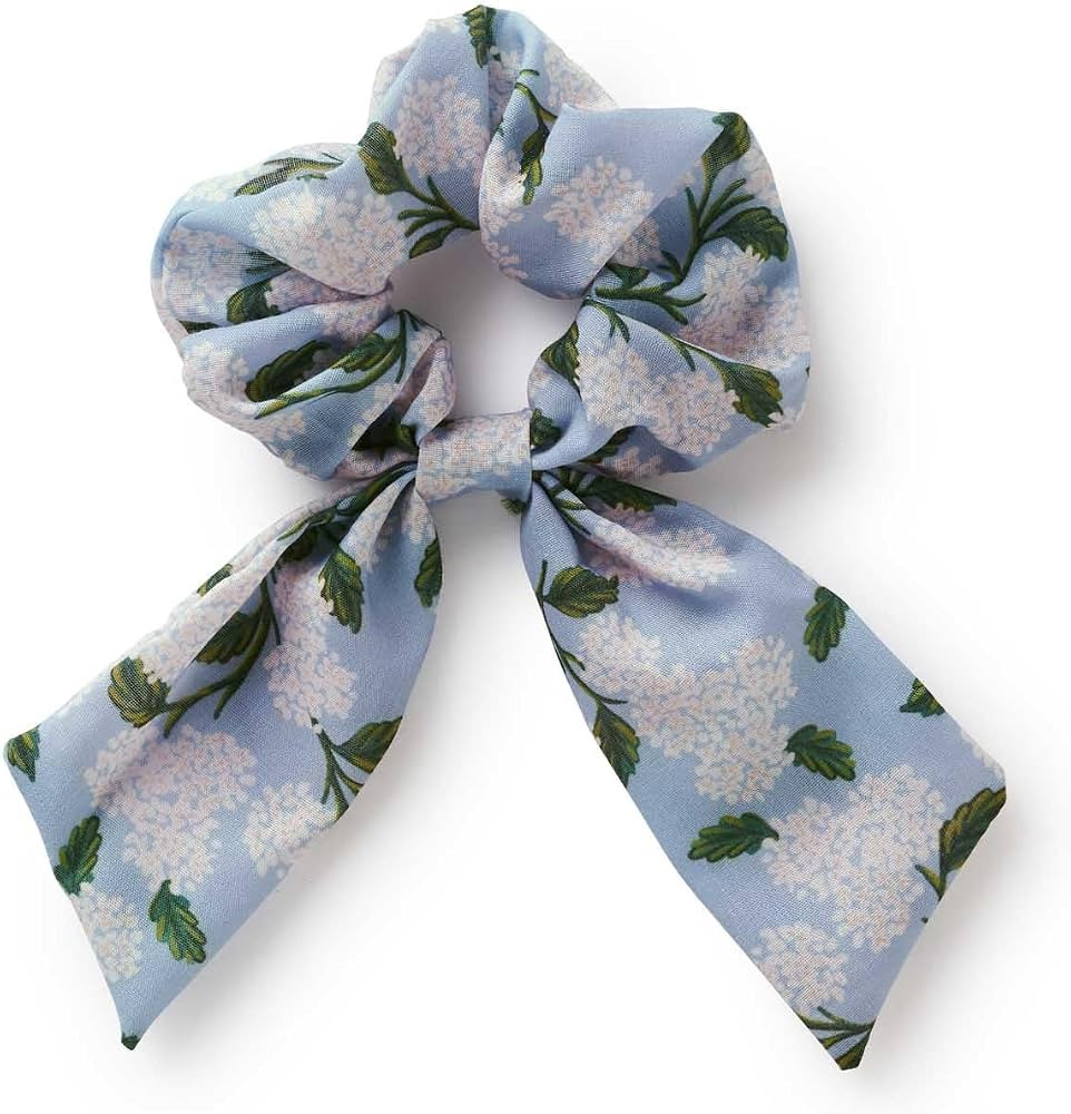 RIFLE PAPER CO. Blue Hydrangea Hair Scrunchie, Digitally Printed Floral Pattern Design, 100% Poly... | Amazon (US)