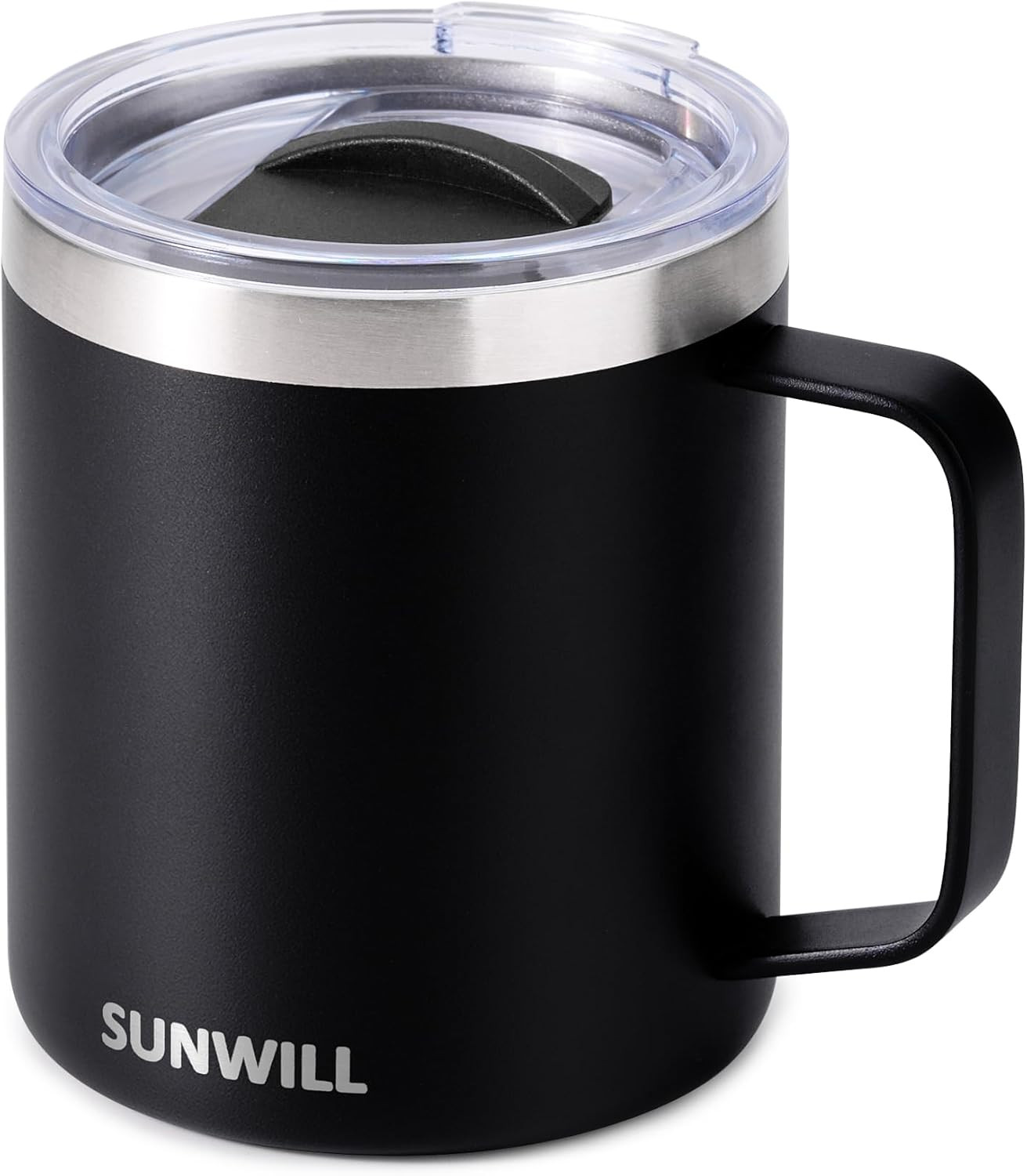 SUNWILL Travel Coffee Mug with Lid, Insulated Tumbler with Handle, 14oz Stainless Steel Cup for C... | Amazon (US)