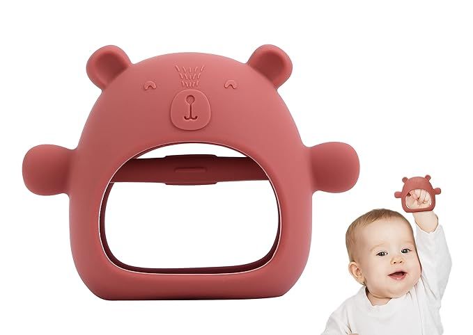 Bear Mitten Baby Teether, Anti-Drop Teething Toy for Babies 3+ Months, Silicone Teether for Baby ... | Amazon (US)