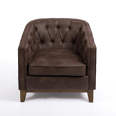 Brown Wyatt Faux Leather Armchair | Kirkland's Home