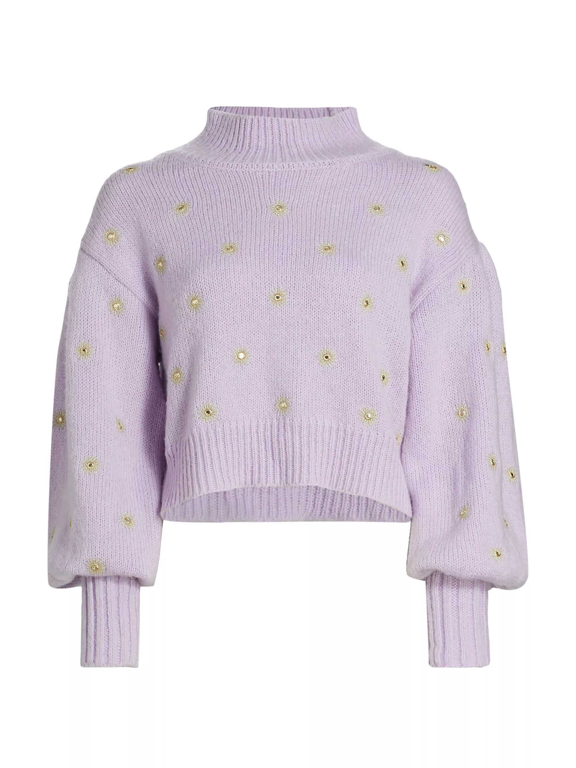 Farm RioMirror Puff-Sleeve Sweater | Saks Fifth Avenue