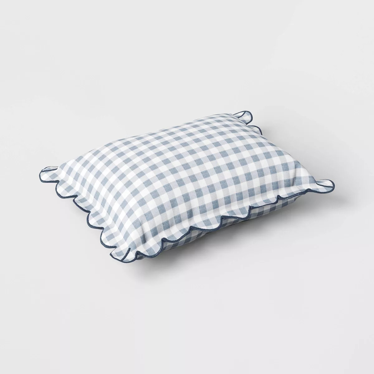 14"x20" Gingham Scalloped Edge Outdoor Lumbar Pillow - Threshold™ designed with Studio McGee | Target