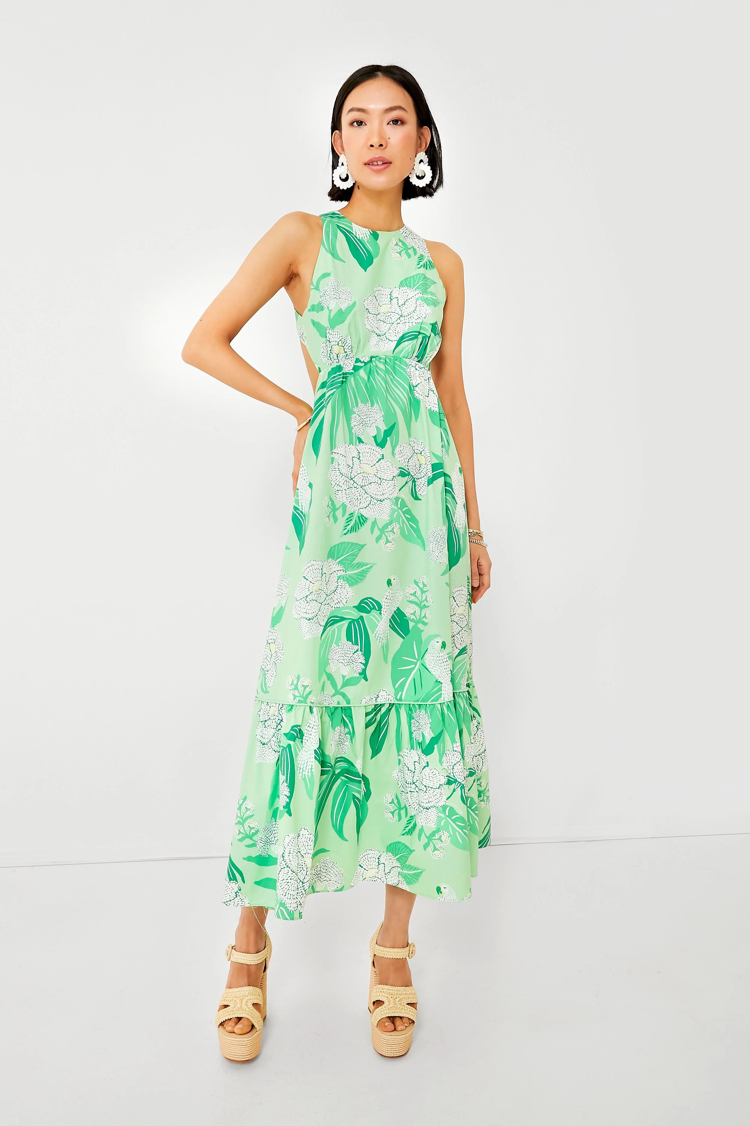Dew Drop Floral Green Maxi Dress | Tuckernuck (US)