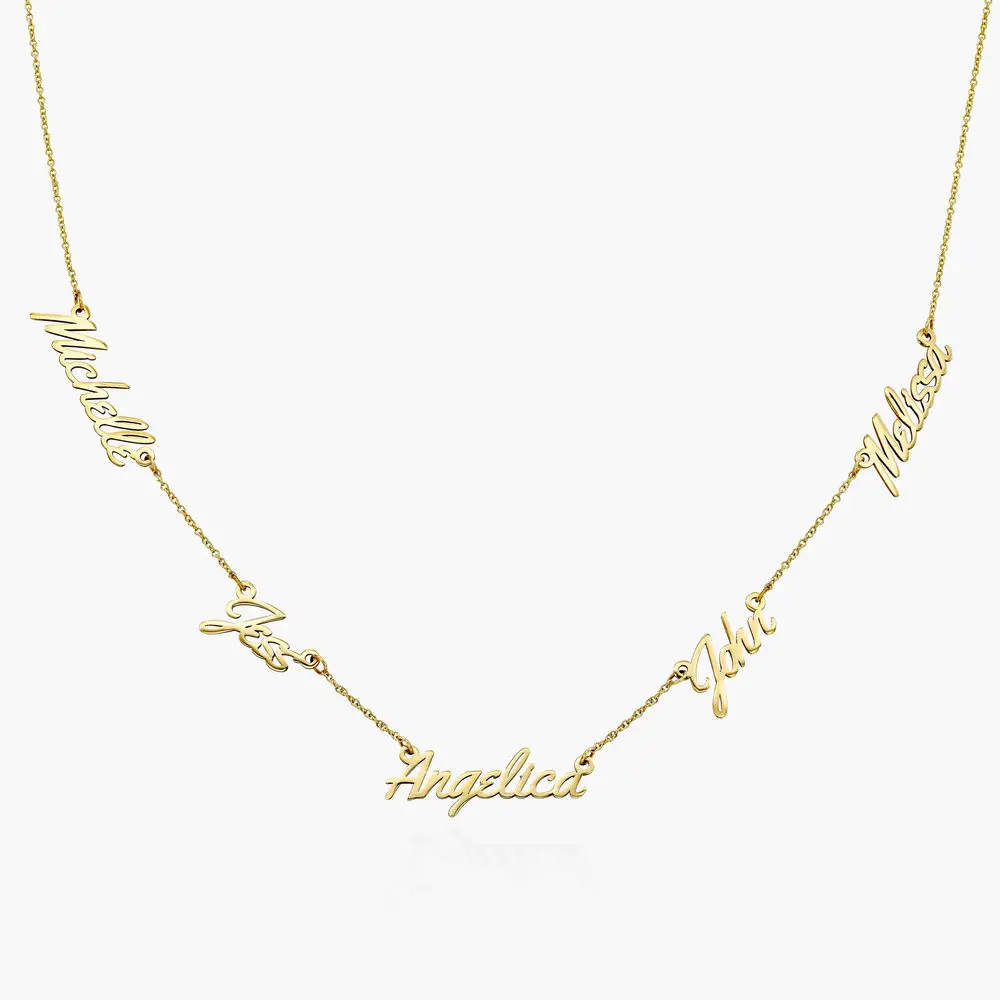 Real Love Multiple Name Necklace - 14k Solid Gold | Oak & Luna (US)