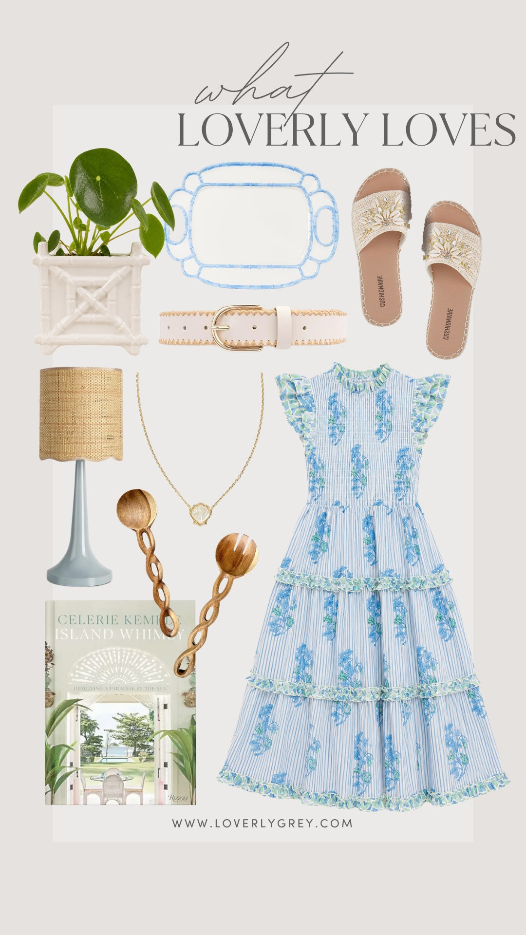 Coastal grandmother meets Palm Beach charm! Can you believe all of these items are from Amazon?! The blue florals, woven textures, and chic home accents are giving island getaway vibes in the prettiest soft blue palette. Perfect for summer hosting, vacation styling, and adding a little coastal elegance to everyday life.

loverly grey, coastal chic, amazon finds, blue and white decor, island style, summer dress outfit, resortwear, woven sandals, raffia lamp, coastal home decor, palm beach aesthetic, vacation style, blue floral dress, chic summer finds, elevated neutrals, beach house decor 

 #LTKSeasonal #LTKHome #LTKTravel