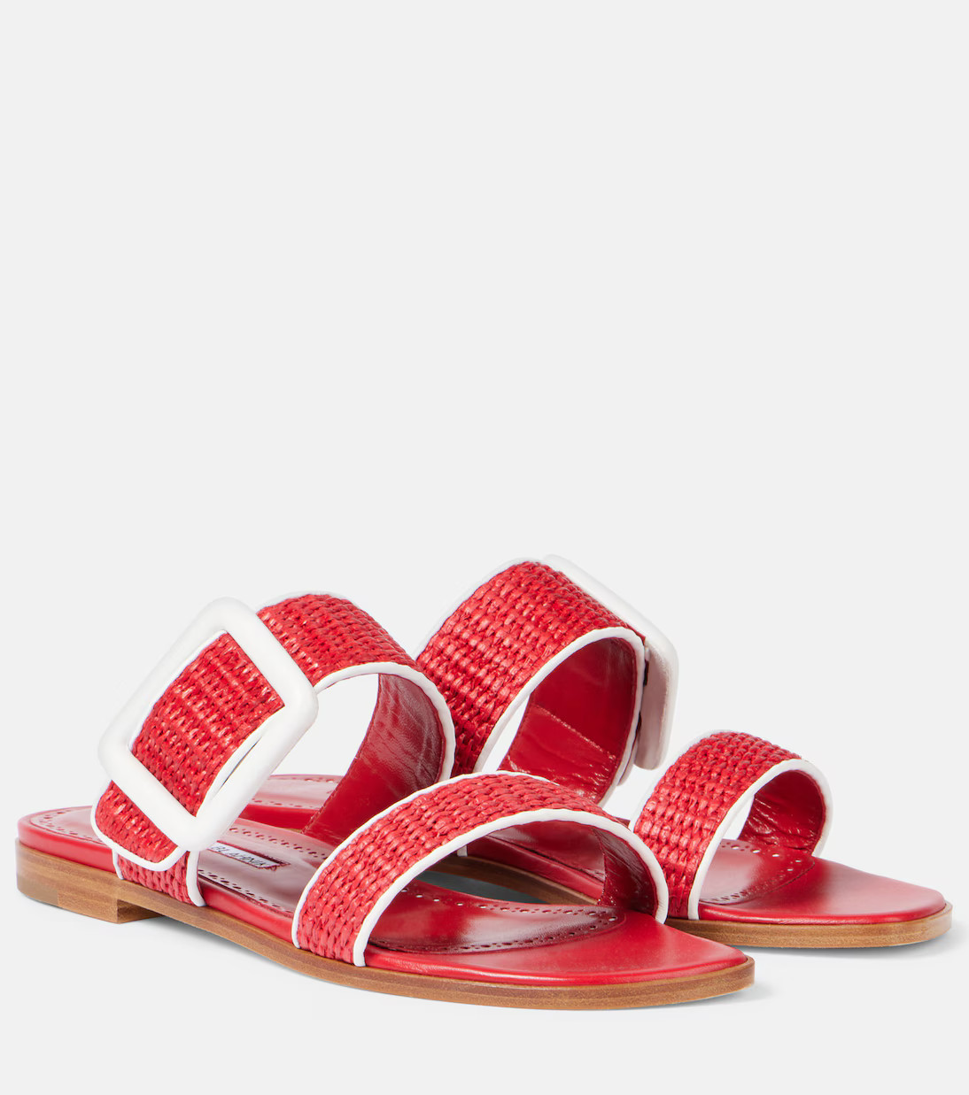 Tituba leather-trimmed raffia sandals | Mytheresa (US/CA)