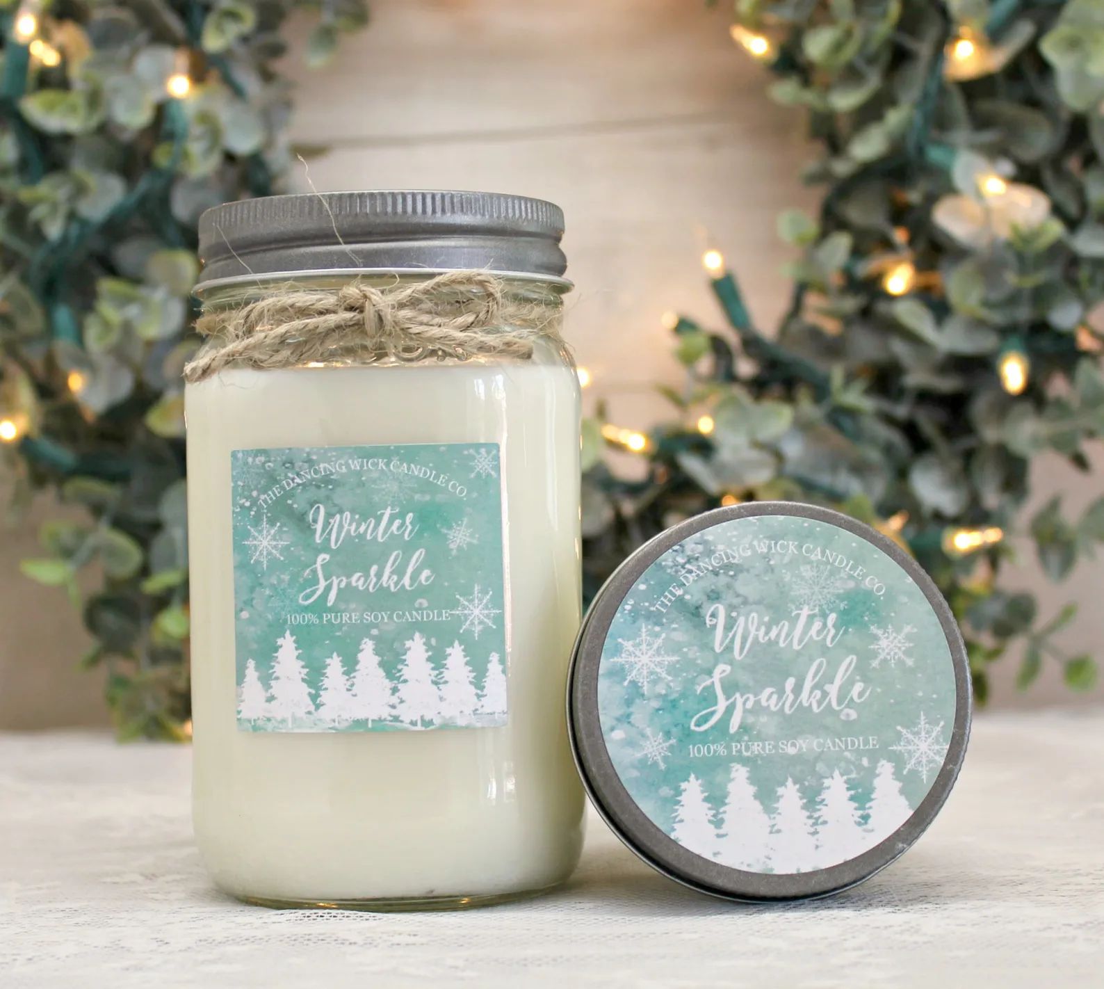 Winter Sparkle Pure Soy Candle / 16 Oz Candle / 8 Oz Mason Jar | Etsy | Etsy (US)