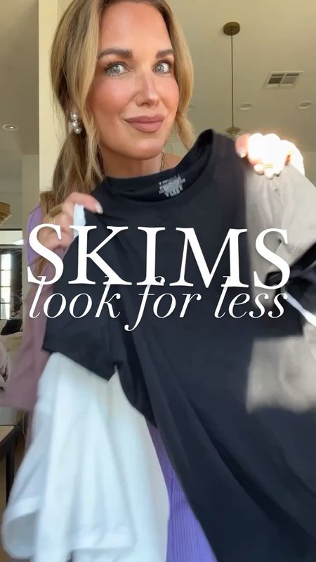 The SKIMS {look for less} viral bodysuit that I love + have shared a hundred times now comes in a crew neck t-shirt!! YES PLEASE!!! It’s still double lined in the front, buttery soft + gives insane support!! 
Bonus is that it doesn’t ride up {I did the raising my arms test 🙌🏼}, AND y’all, it’s under $25 🫶🏼!! 
Wearing size medium. 


#LTKstyletip #LTKfindsunder50 #LTKover40