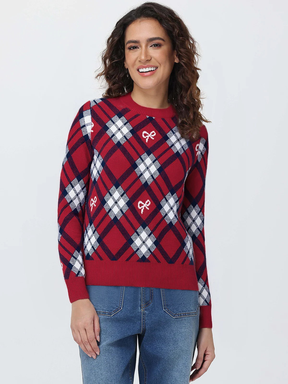 89th & Madison Argyle Crewneck Sweater | 89th + Madison