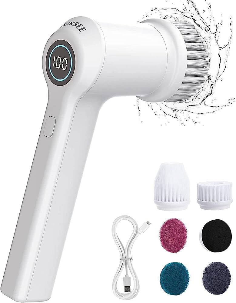 AIRSEE Electric Spin Scrubber for Bathroom Bathtub, Cordless Power Spinning Scrub Brush, Handheld... | Amazon (US)