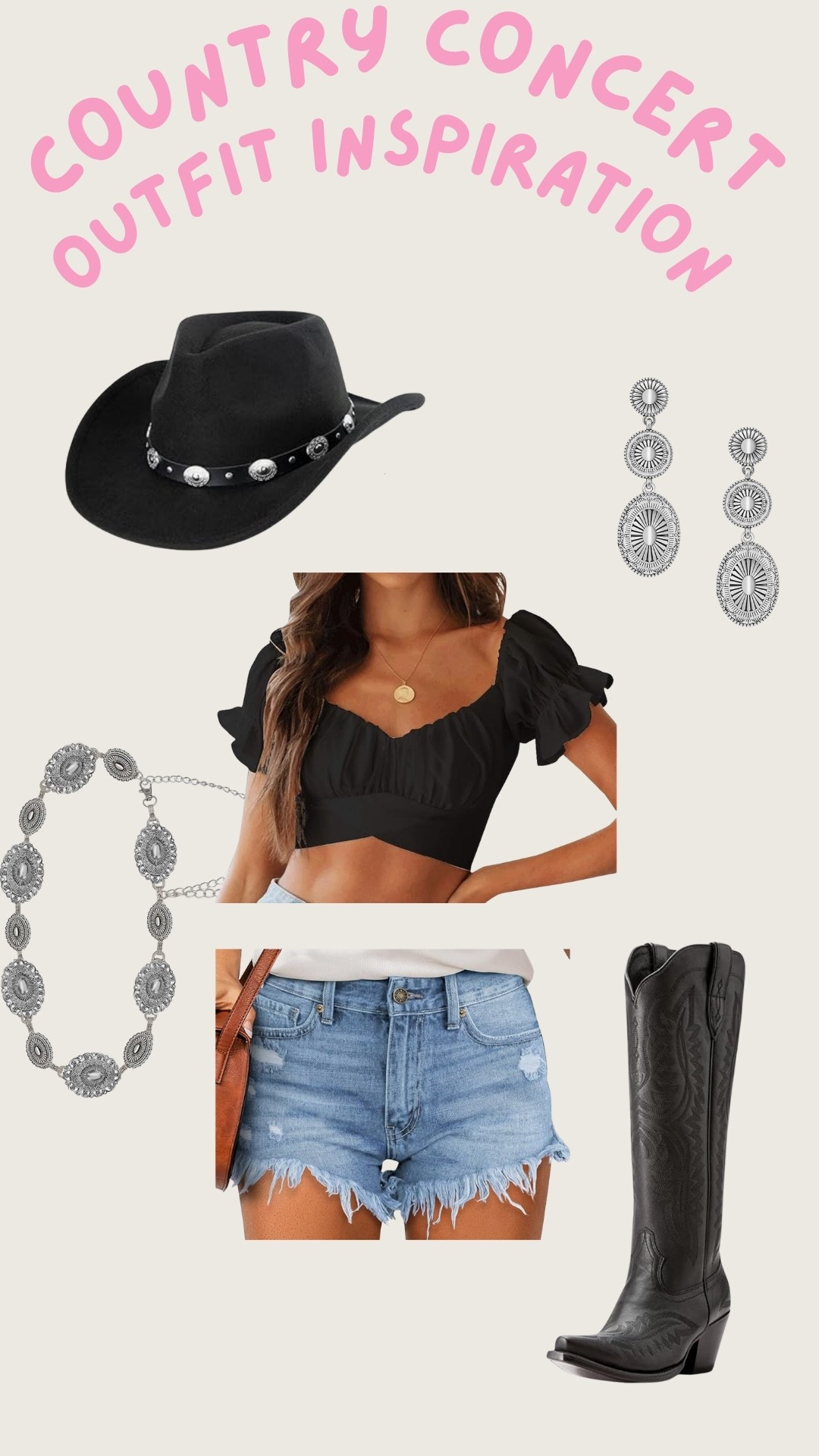This outfit is perfect for a country concert. Keep it casual and comfy.