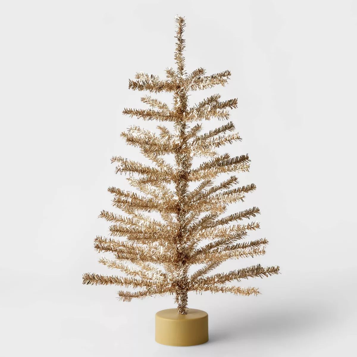 24" Unlit Tinsel Mini Artificial Christmas Tree Champagne Gold - Wondershop™ | Target