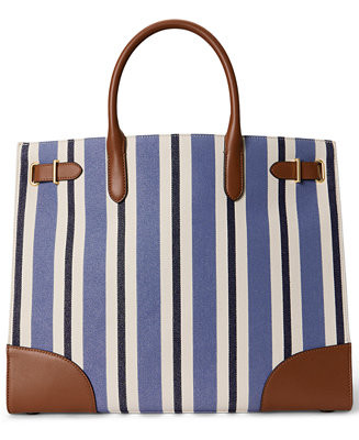 Striped Canvas Extra-Large Devyn Tote Bag | Macy's