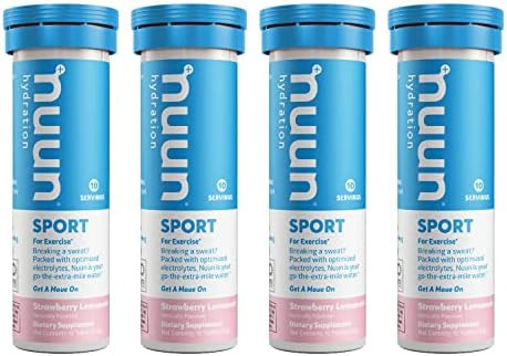 Nuun Sport: Electrolyte Drink Tablets, Strawberry Lemonade, 4 Tubes (40 Servings) | Amazon (US)