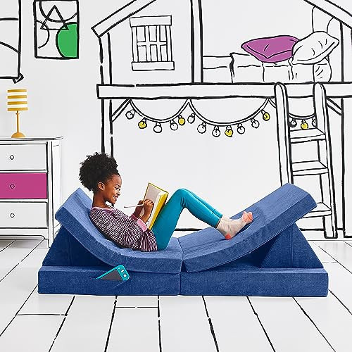 Yourigami Kids and Toddler Play Couch, Convertible Folding Sofa, Durable Foam Modular Design, Sapphire Caves XL | Amazon (US)