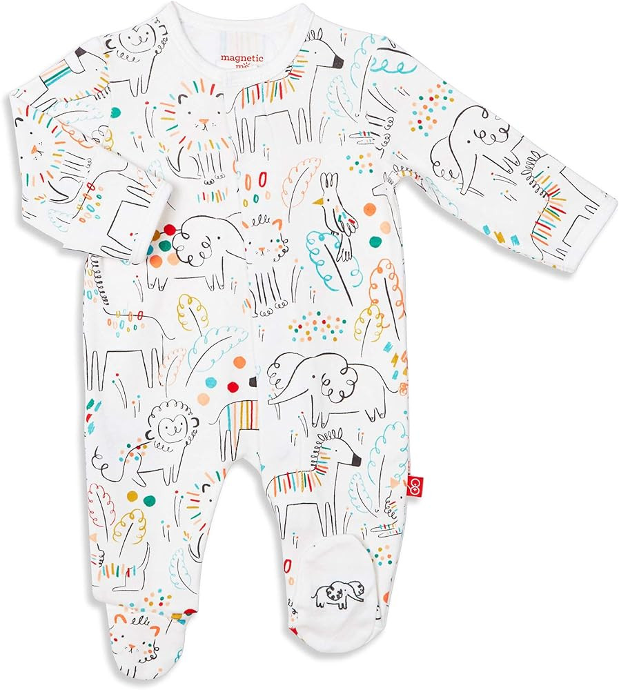 Magnetic Me Footie Pajamas - 100% Organic Cotton Baby Pajamas - Quick Magnetic Fastener Sleeper f... | Amazon (US)
