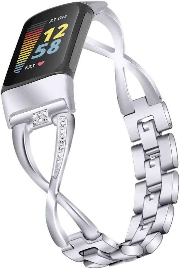 Hopply Compatible with Fitbit Charge 5 Bands for Women Girl,Dressy Metal Replacement Fitbit Charg... | Amazon (US)