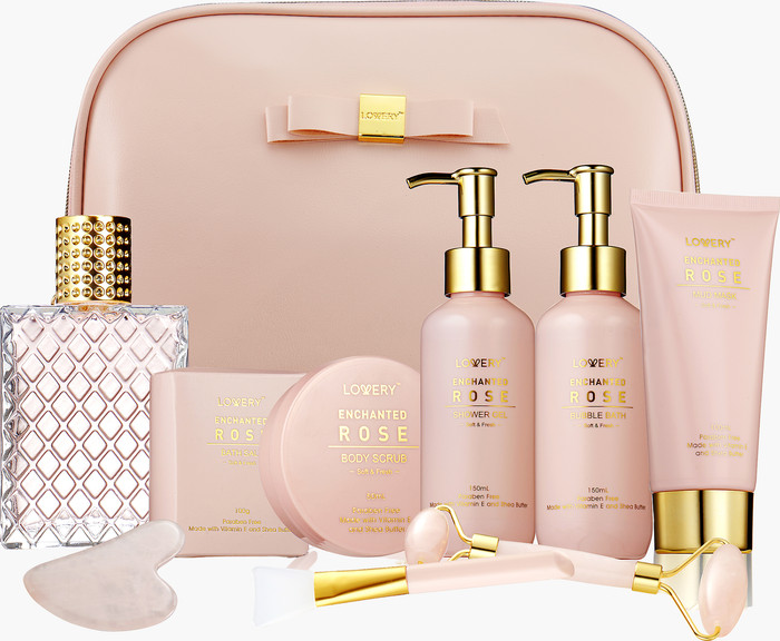 Lovery Luxury Enchanted Rose Bath & Body Beauty Kit with Leather Bag, Jade Roller & More | Nordst... | Nordstrom