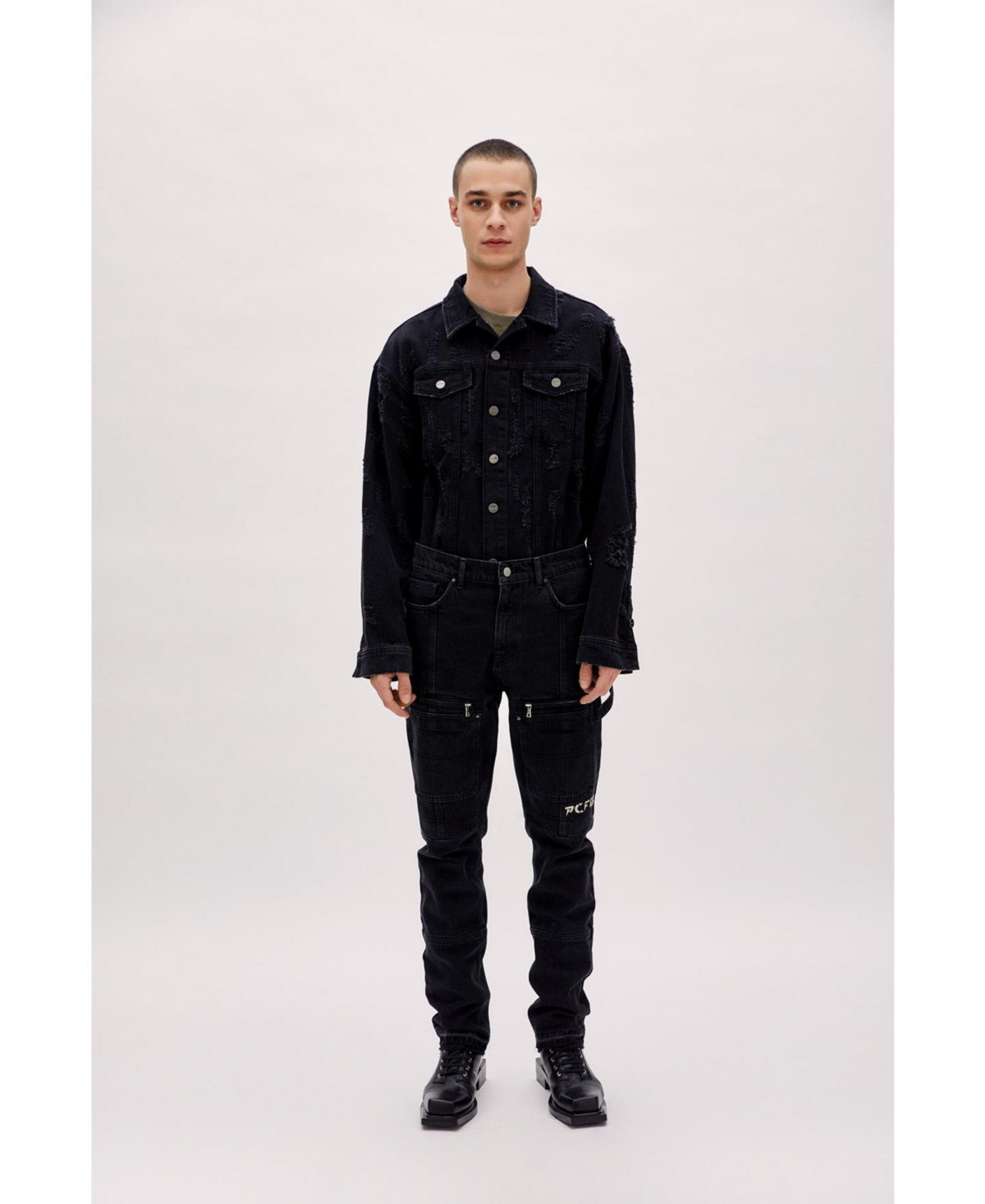 Pcfg Men's Cargo Denim Pant With Zip - Black | Macy's