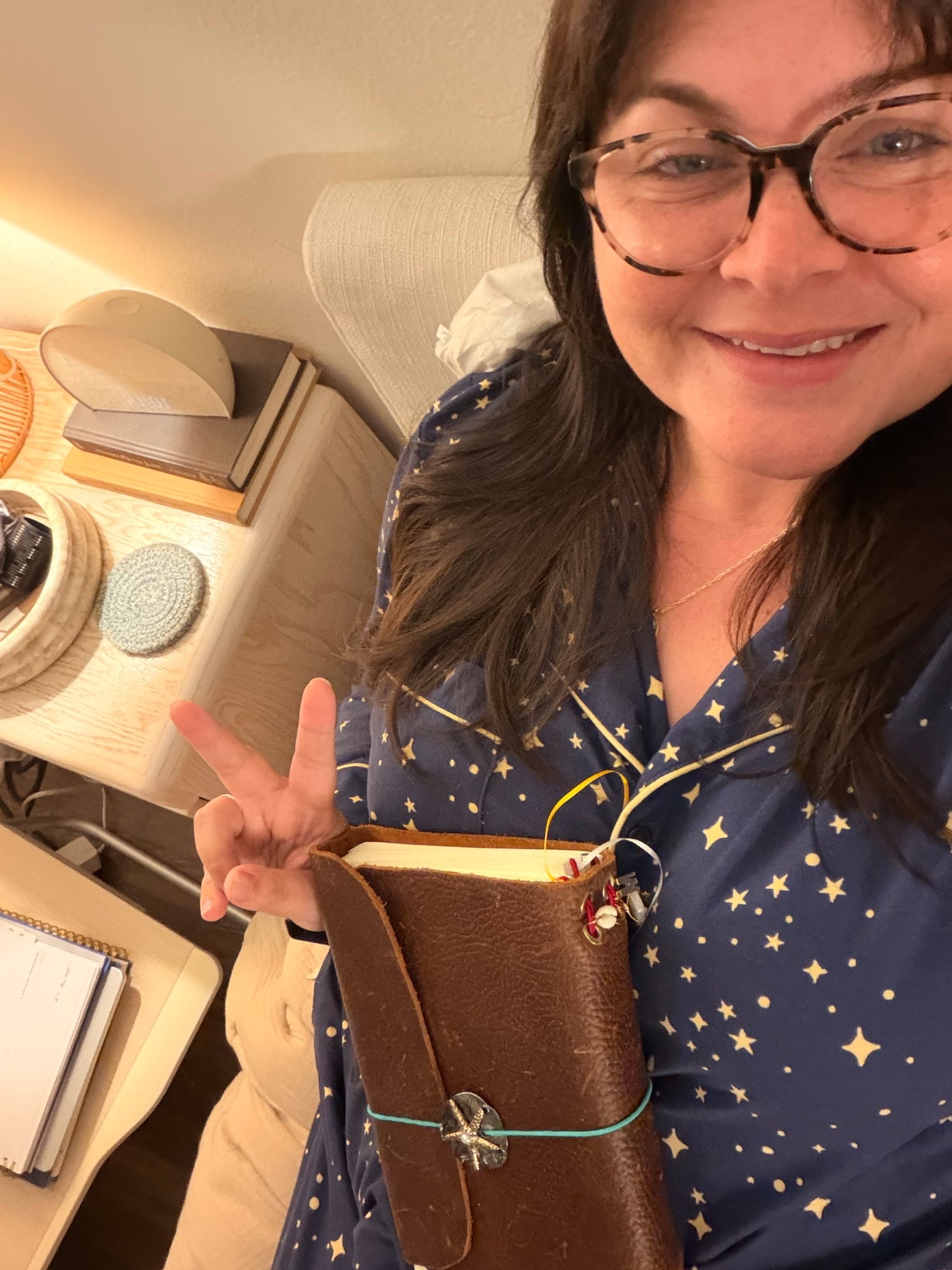 Nighttime routine: journaling and matching PJs Vibe

#LTKdayinmylife #LTKselfcare #LTKMidsize