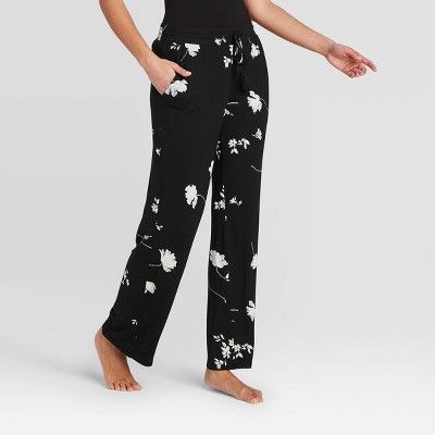 Women's Floral Print Beautifully Soft Pajama Pants - Stars Above™ Black | Target