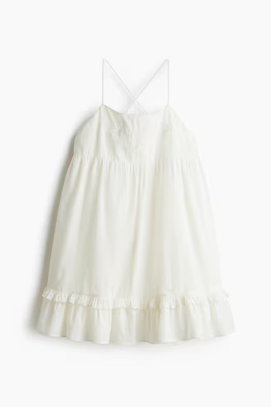 H & M - Cotton Strappy Dress - White | H&M (US + CA)
