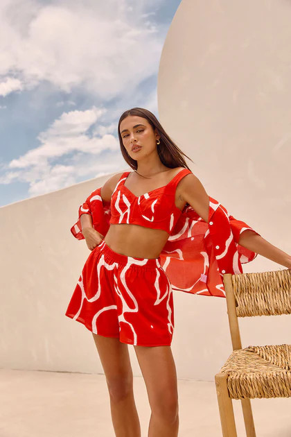 Seona Shorts - Evoke Red | Sabo Skirt US