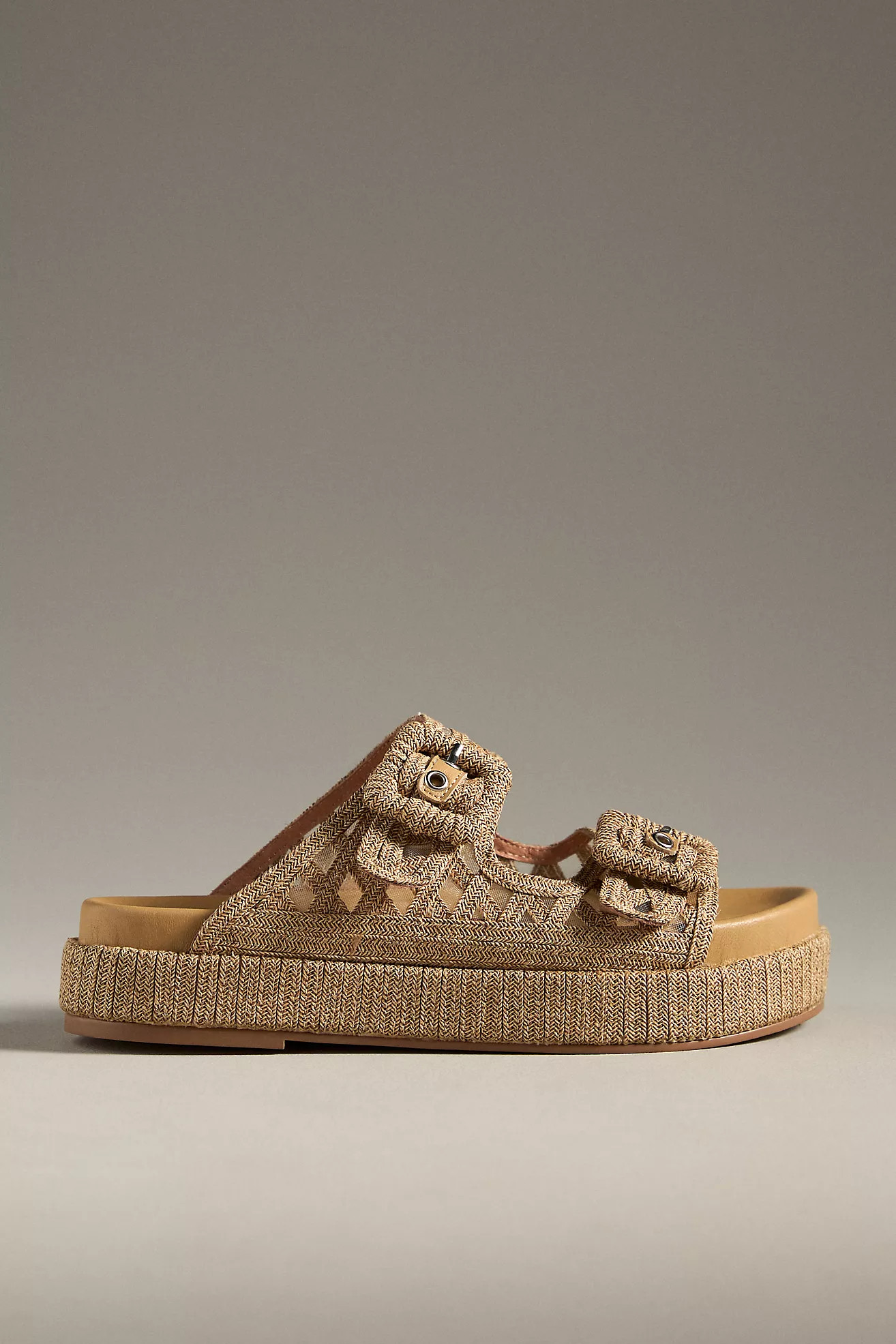 Bibi Lou Raffia Platform Slide Sandals | Anthropologie (US)