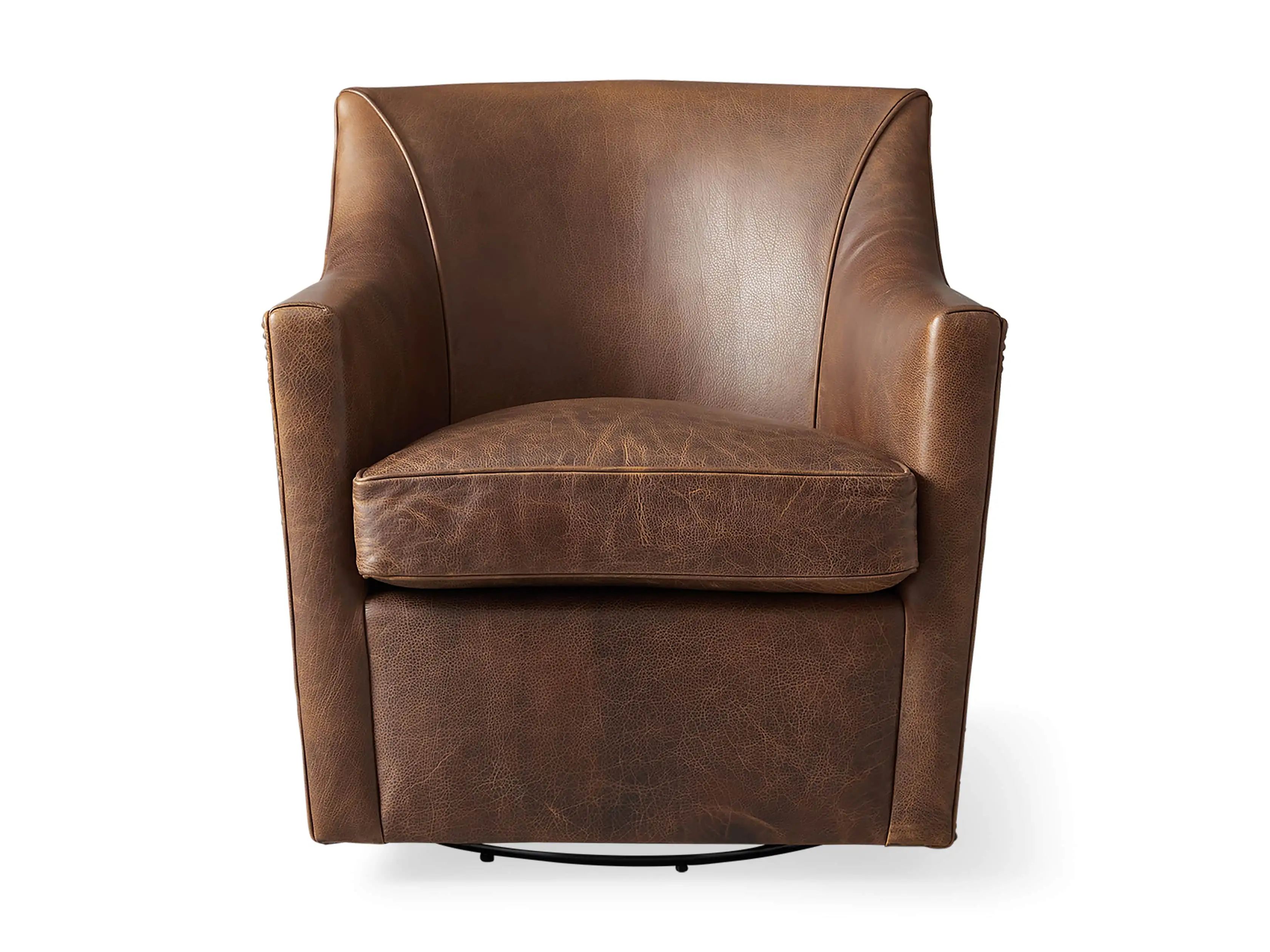 Morris Leather Swivel Chair | Arhaus