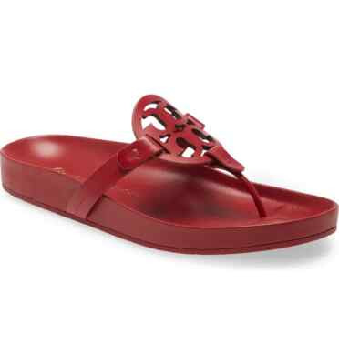 NIB Tory Burch Miller Cloud Leather Sandal Tory Red US 5 6.5 7 7.5 8 AUTHENTIC | eBay US