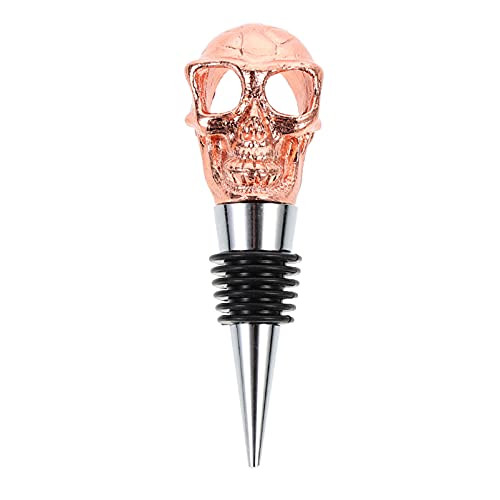 BESPORTBLE Skull Wine Bottle Stoppers Decorative Wine Bottle Stopper Zinc Alloy Bottle Sealers Wine Cork for Holiday Wedding Birthday Party Supplies Rose Gold | Amazon (US)