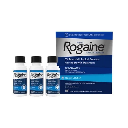 Men's Rogaine 5% Minoxidil Solution 3x 2 Fl oz | Walmart (US)