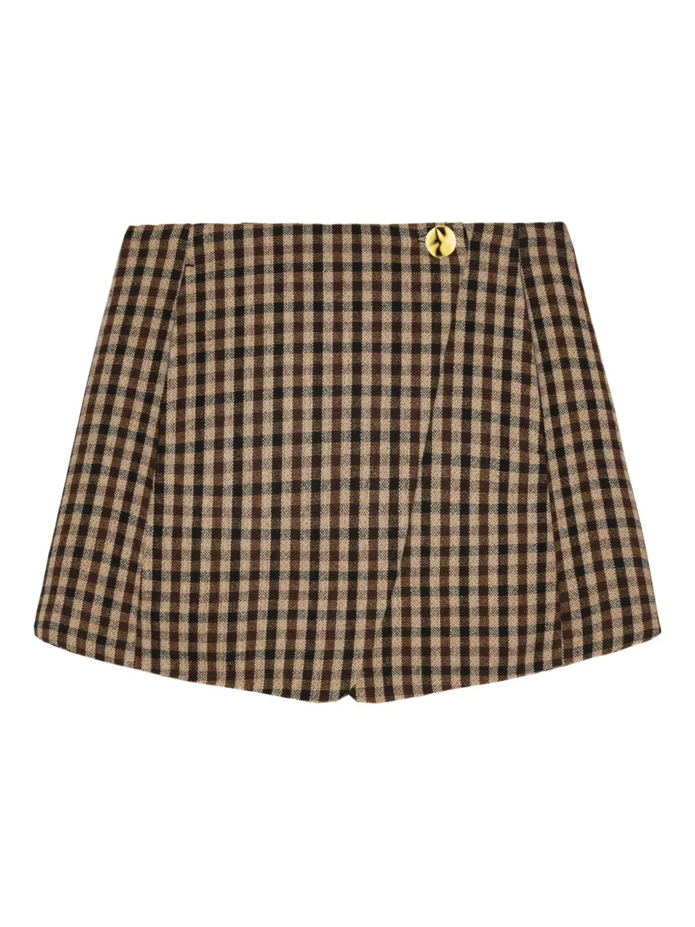 GANNI checked mini skirt - Neutrals | Farfetch Global
