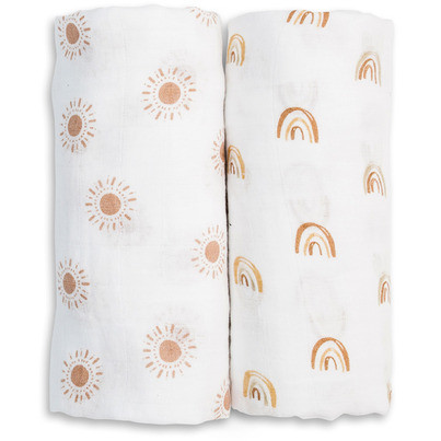 Lulujo Cotton Swaddles Rainbow Suns | Well.ca