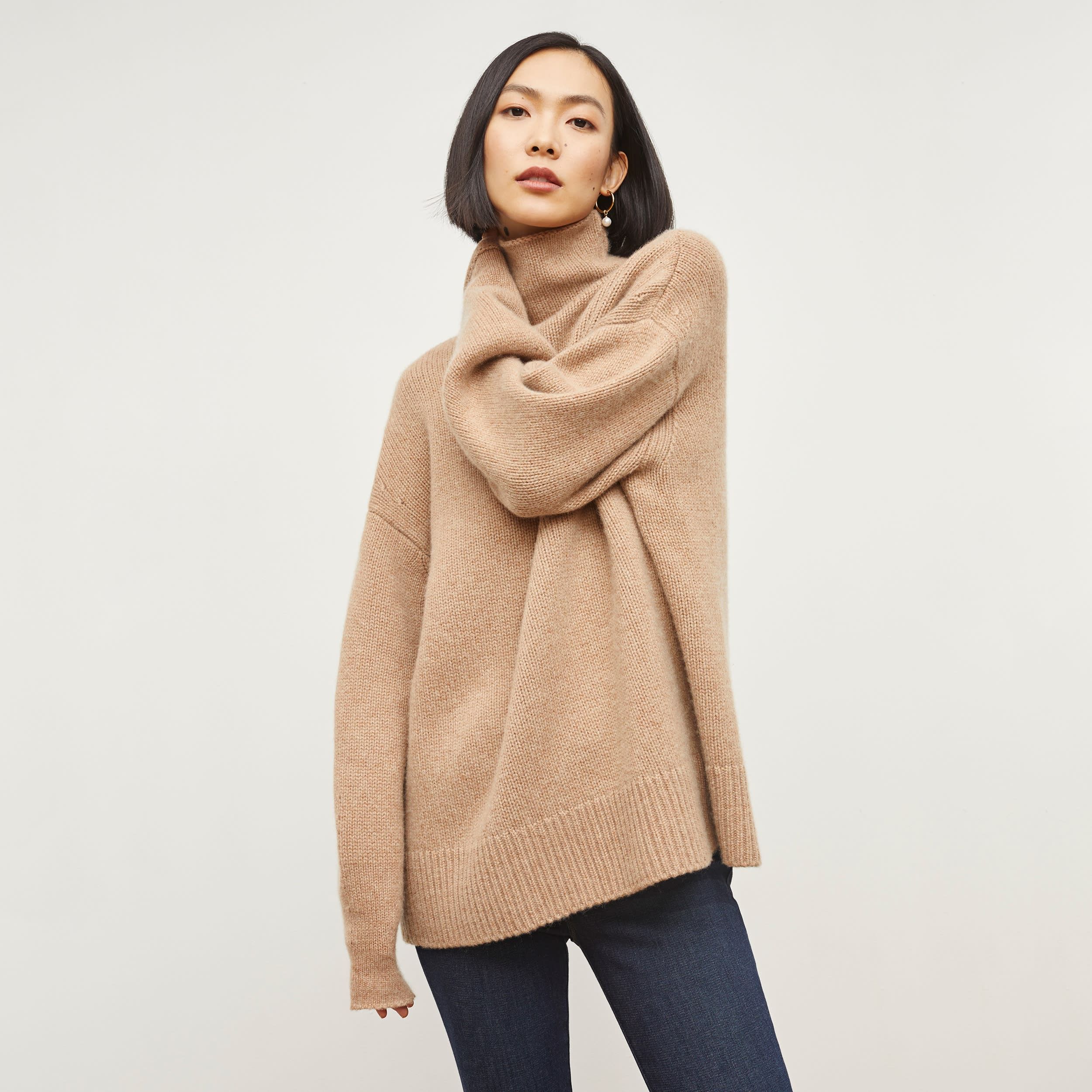 Lea Sweater - Plush Cashmere :: Light Maple | MM LaFleur