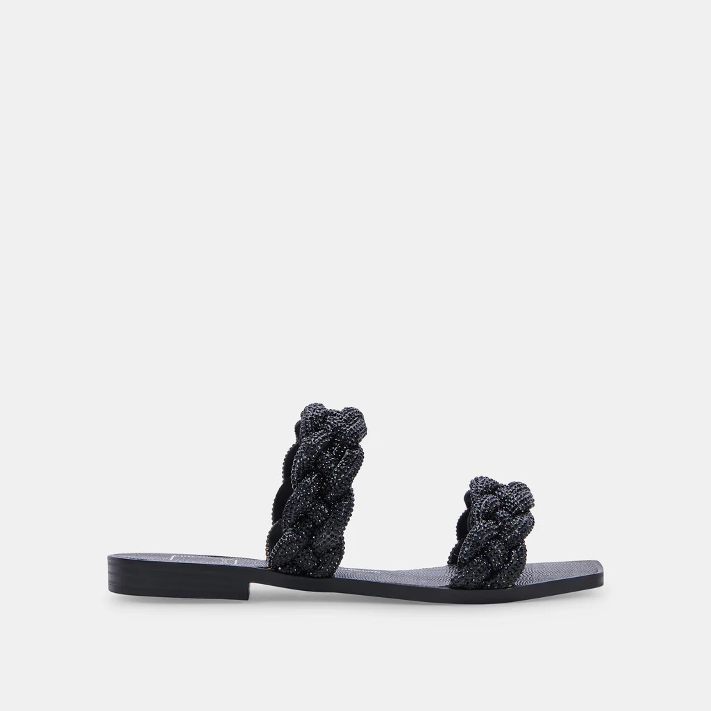 INDY RHINESTONE SANDALS BLACK RHINESTONE | DolceVita.com