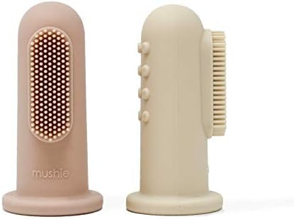 mushie Baby Finger Toothbrush (Clay/Shifting Sand) 2-Pack | Amazon (US)