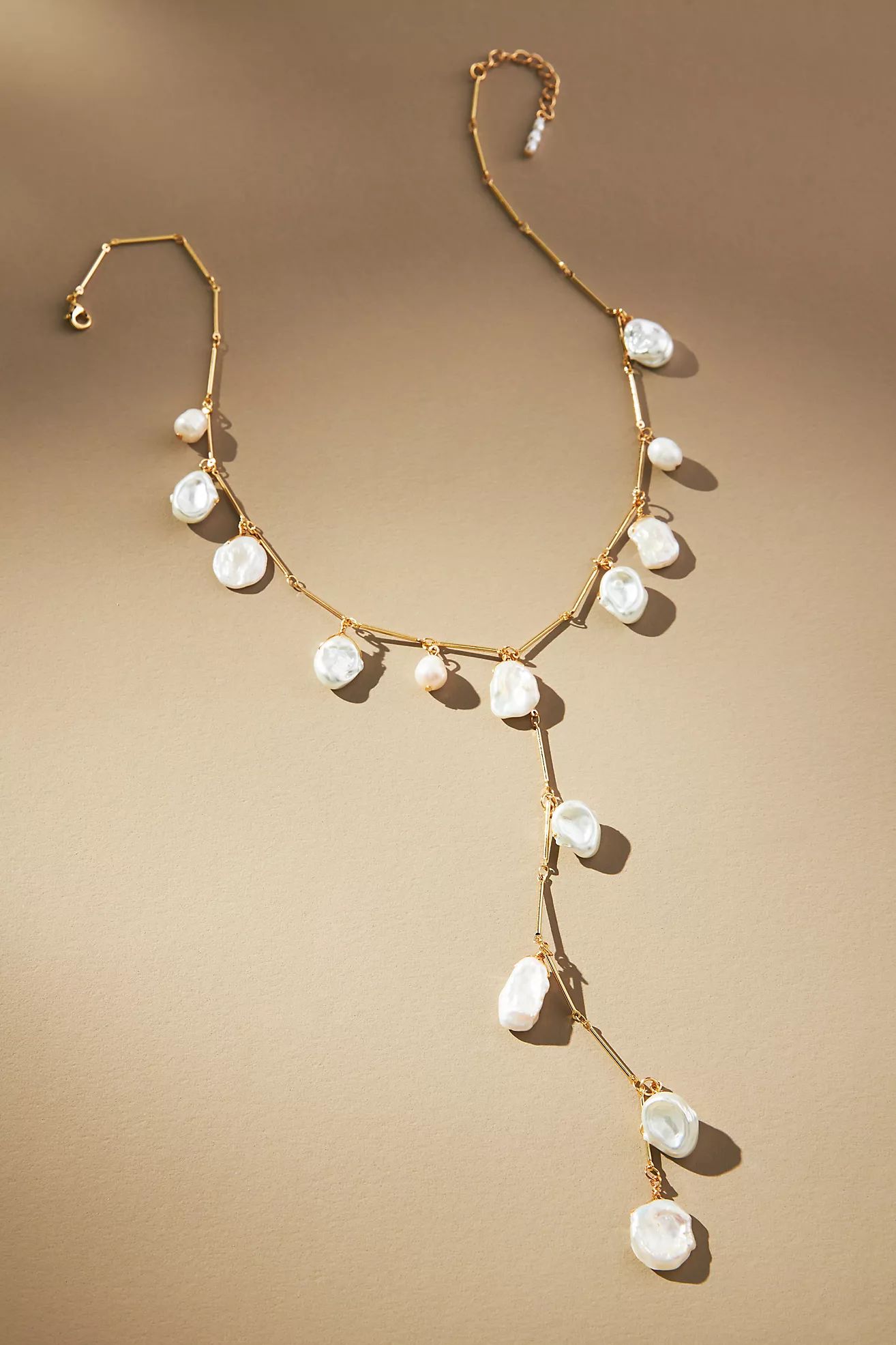 Floating Pearl Lariat Necklace | Anthropologie (US)