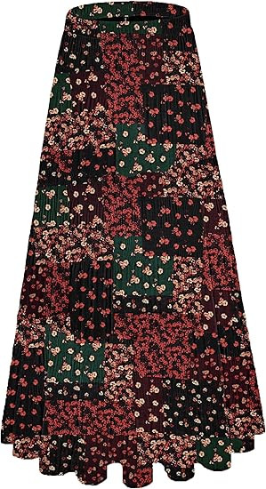 Women's Chiffon White Flowy Maxi Skirts Boho Fall Elastic Waisted Pleated A Line Long Skirt for W... | Amazon (US)