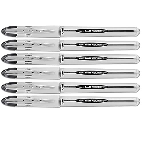 Uni-Ball Vision Elite Stick Roller Ball Pens, Bold Point, Black Ink, 6 Pens | Amazon (US)