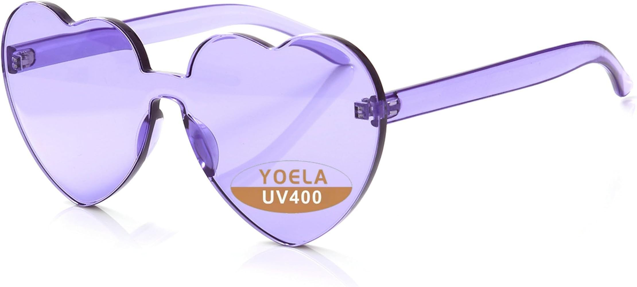 OLIN Heart Thick Oversized Rimless Sunglasses One Piece Eyewear Colored Sunglasses for Women | Amazon (US)