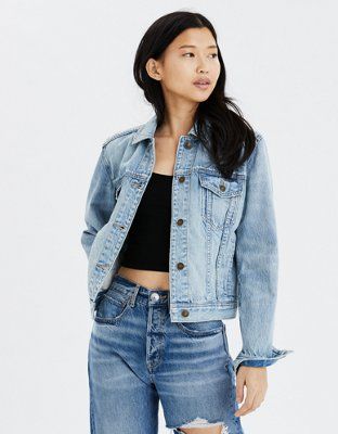 AE Light Wash Denim Jacket | American Eagle Outfitters (US & CA)