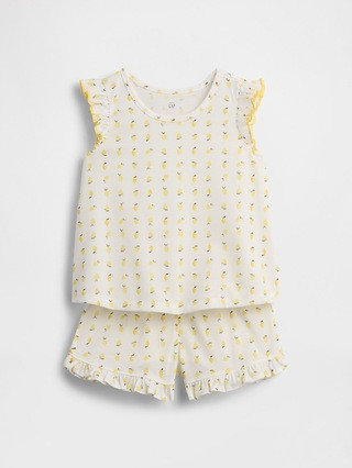 Baby & Toddler Recycled Ruffle Fruit PJ Short Set | Gap (US)