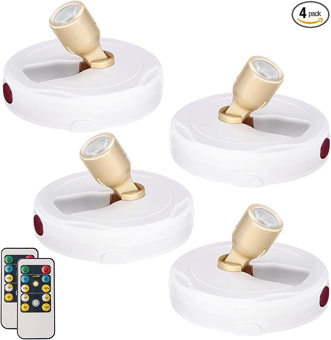 LED Spotlight, Battery Powered Picture Lights, Uplighting Indoor, Puck Lights with Remote, Stick ... | Amazon (US)
