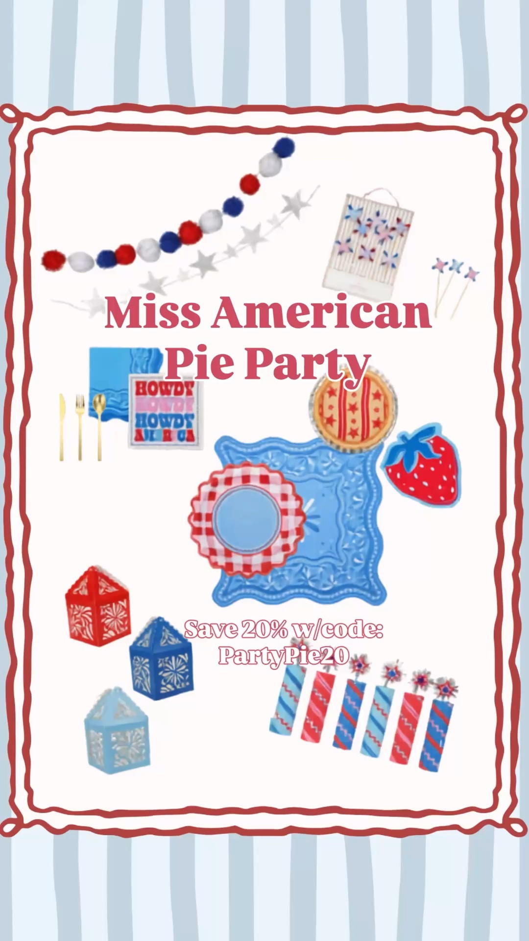 🇺🇸 Red, white, and ready to party!

If you’re hosting this Fourth of July, you need to see the Miss American Pie collection from @packedparty ! ✨ The sweetest patriotic party pieces for BBQs, backyard celebrations, and summer entertaining. Linking all my favorites❤️🤍💙 Use Code: PartyPie20 for 20% off

#PackedParty #MissAmericanPie #FourthOfJulyParty #PatrioticPartyDecor #SummerHosting #PartyInspiration #AmericanaDecor #July4thDecor #EntertainingAtHome #TablescapeDecor #RedWhiteBlue#LTKHome