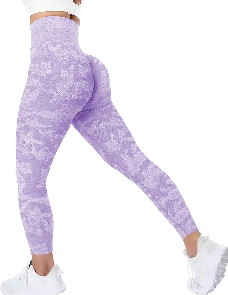 YEOREO Camo Women's Seamless Camo Workout Leggings High Waisted Tummy Control Yoga Pants Gym Comp... | Amazon (US)