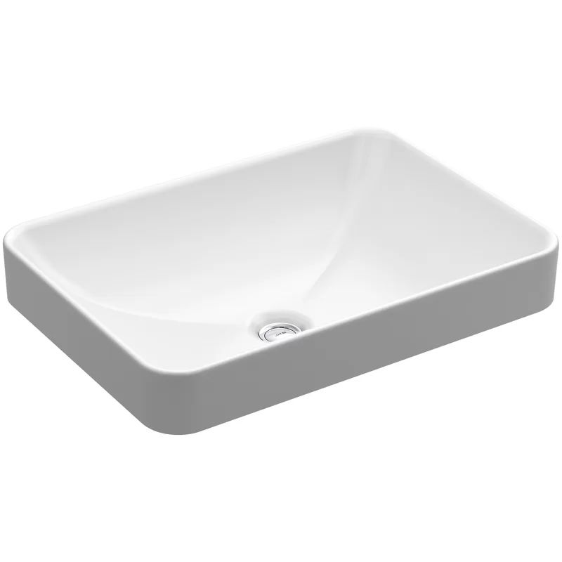 5373-0 Vox Vitreous China Rectangular Vessel Bathroom Sink with Overflow | Wayfair Professional