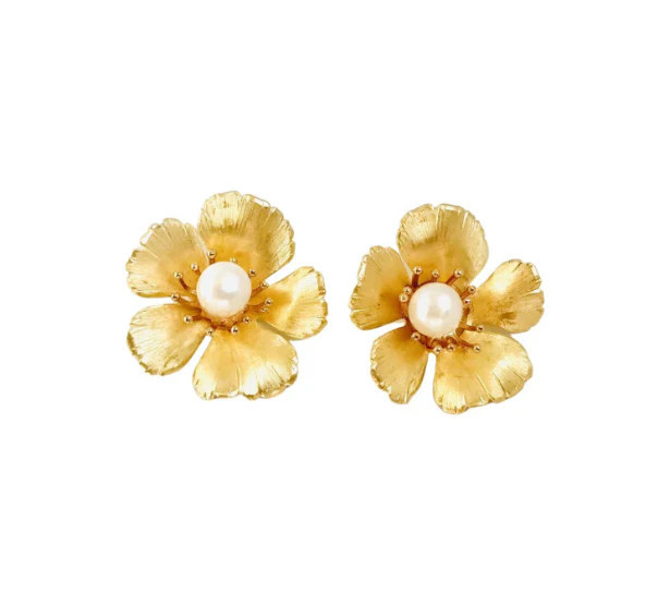 Gold & Pearl Flower Earring | Refinery