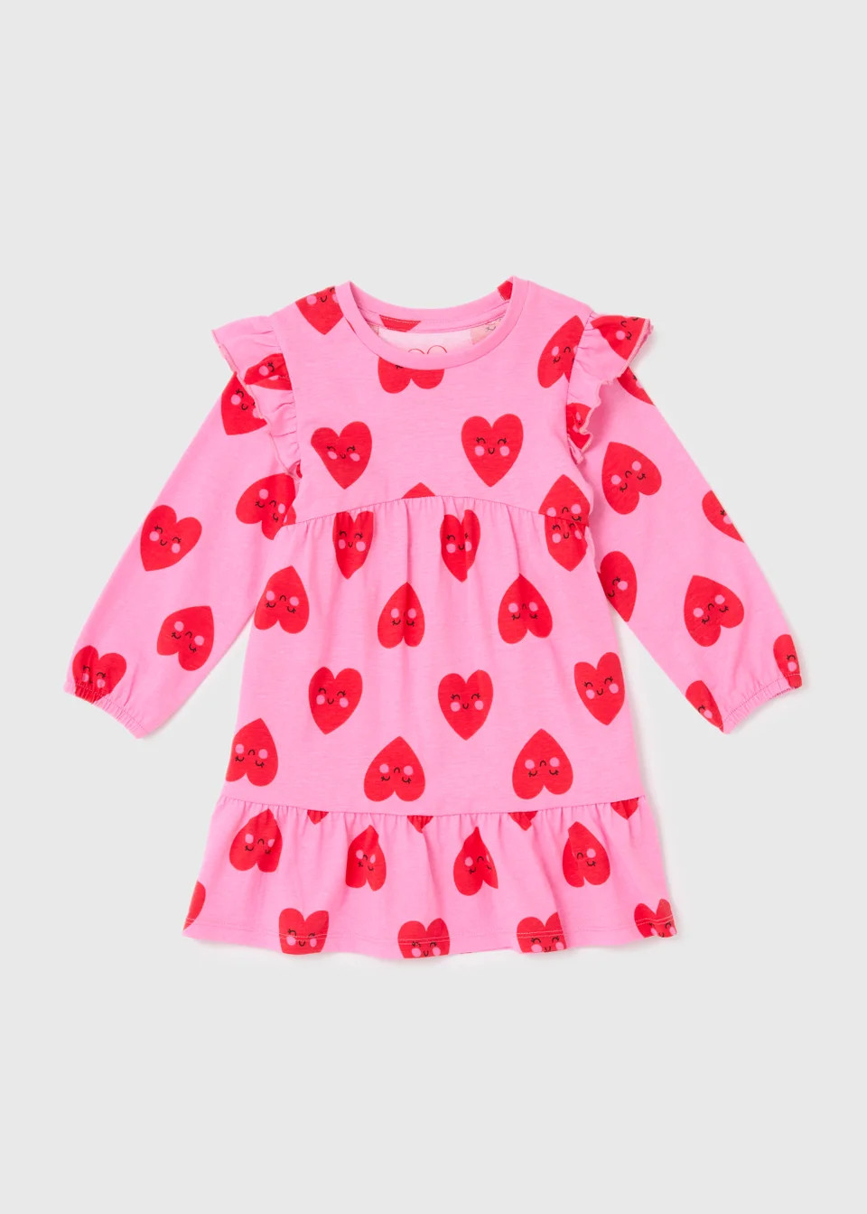 Girls Pink Heart Dress (1-7yrs) - Age 1 - 1.5 Years | Matalan (UK)